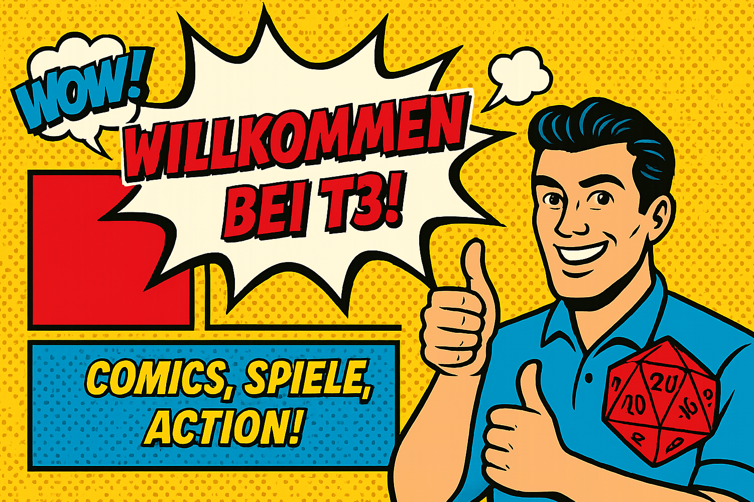 Willkommen bei T3 - Comic-Style Banner